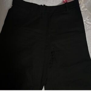 Zara black high-waisted side slit trousers